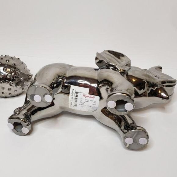 Silver Elephant & Puffer Fish Figurines Decorative Set - Picture 5 of 12